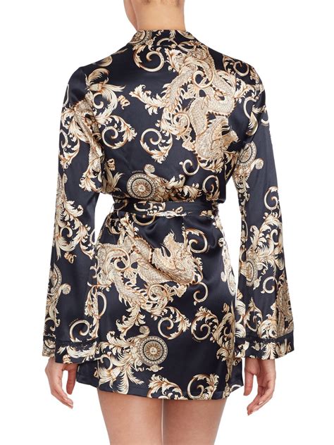 versace silk pajamas|versace robe women.